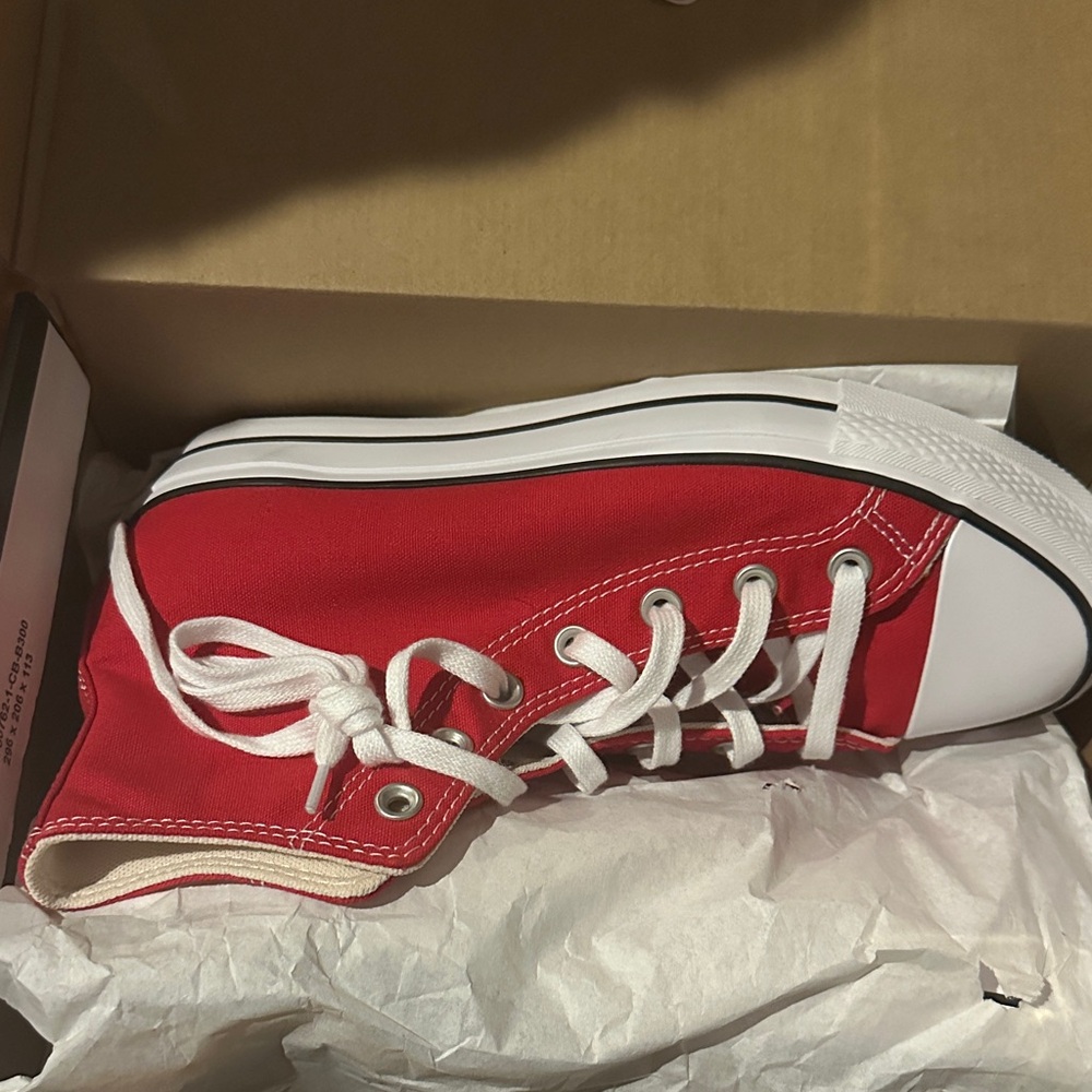 Converse Red High-Top Platform Sneakers